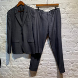 WOOYOUNGMI DARK GREY TAILORED 2 BUTTON SUIT
DOUBLE LAYERED COLLAR