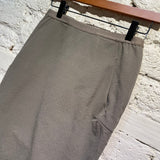 RICK OWENS GREY TEXTURED STRETCH PENCIL SKIRT