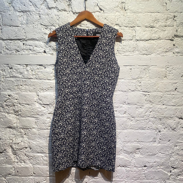 YANG LI ARCHIVE BLACK + WHITE JACQUARD BOUCLE TANK DRESS WITH RAW SIDE SEAMS