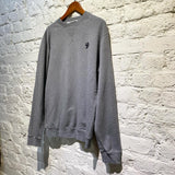 ALEXANDER MCQUEEN MCQ GREY MELANGE JERSEY SWEATER SWALLOW SKULL