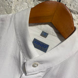 KENZO HOMME WHITE COTTON MANDARIN COLLAR SHIRT