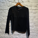 COMME DES GARCONS TRICOT BLACK SWEATER WITH SEQUINS