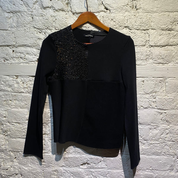 COMME DES GARCONS TRICOT BLACK SWEATER WITH SEQUINS