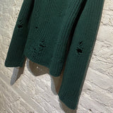 J.W. ANDERSON FOREST GREEN DISTRESSED KNIT