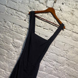 MARGARET HOWELL BLACK SILK COTTON PINAFORE DRESS