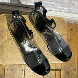COMME DES GARÇONS BLACK/CLEAR PVC/LEATHER ANKLE BOOTS