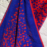 ALEXANDER MCQUEEN RED/BLUE LEOPARD BEACH TOWEL