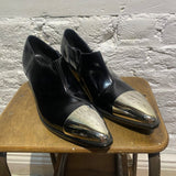 JUNYA WATANABE BLACK CUBAN HEELS SILVER TOES