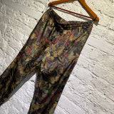 VALENTINO MOTH PRINT SILK TROUSERS