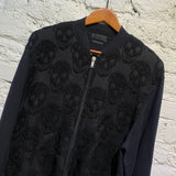 ALEXANDER MCQUEEN BLACK SKULL WOOL ZIP UP