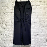 JUNYA WATANABE BLACK WOOL/POLY/CUPRO CARGO SKIRT