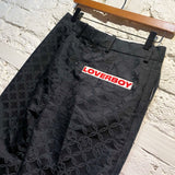 CHARLES JEFFREY LOVERBOY BLACK JACQUARD TROUSERS