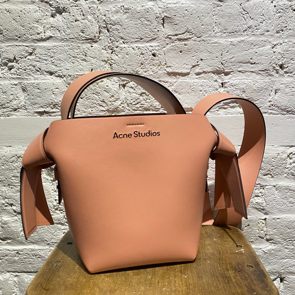 ACNE STUDIOS PINK LEATHER BUCKET BAG