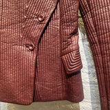 ALEXANDER MCQUEEN BURGUNDY STITCHED LEATHER JACKET