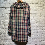 BALENCIAGA CHECK SHIRT DRESS RUFFLED COLLAR