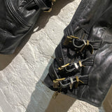 GIANNI VERSACE VINTAGE BLACK LEATHER COAT