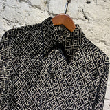 GIORGIO ARMANI FLOCKED GEOMETRIC L/S SHIRT