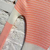 VICTORIA BECKHAM WHITE/ORANGE FINE GAUGE KNIT TOP