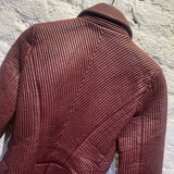 ALEXANDER MCQUEEN BURGUNDY STITCHED LEATHER JACKET
