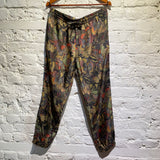 VALENTINO MOTH PRINT SILK TROUSERS