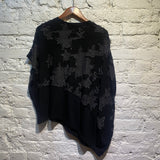 GOMME BLACK/GREY ASYMMETRIC TOP