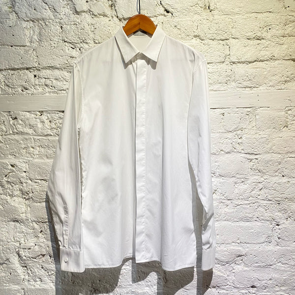 DIOR WHITE COTTON HIDDEN BUTTONS SHIRT