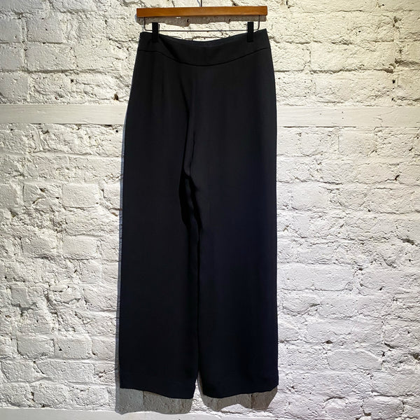 GIORGIO ARMANI BLACK SILK TROUSERS