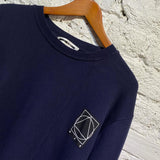 ALEXANDER MCQUEEN MCQ NAVY JERSEY SWEATER BLACK PATCH