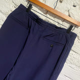 ALEXANDER MCQUEEN NAVY TROUSERS WITH CUFF DETAILS