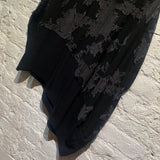 GOMME BLACK/GREY ASYMMETRIC TOP