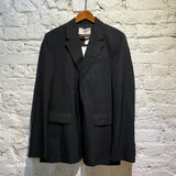 AMI BLACK WOOL GABARDINE BLAZER
