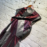 VIVIENNE WESTWOOD RED LABEL BURGUNDY/SILVER STRIPED STRUCTURED DRESS