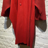 ISSEY MIYAKE HOMME PLISSE RED OVERCOAT