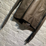 RICK OWENS BROWN LEATHER BIKER JACKET