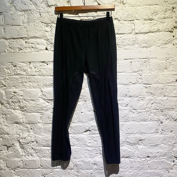 JUNYA WATANABE CDG BLACK LEGGINGS WITH MESH INSERTS