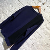 ALEXANDER MCQUEEN MCQ NAVY JERSEY SWEATER BLACK PATCH