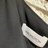 16ARLINGTON BLACK RUCHED PUFF SLEEVE CREPE MINI DRESS