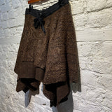 OLUBIYI THOMAS BROWN KNIT SEQUINS SKIRT