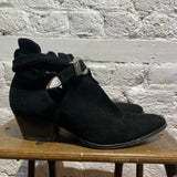SANDRO BLACK SUEDE ANKLE BOOTS