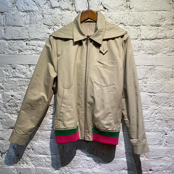 JW ANDERSON BEIGE BOMBER WITH REMOVABLE HOOD