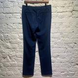 RAF SIMONS TEXTURED MARINE CHECK WOOL TROUSERS