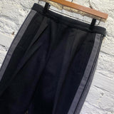 MARGIELA BLACK WOOL TROUSERS WITH GREY SIDE STRIPES AW20017