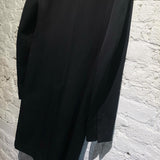 GIVENCHY BLACK UNLINED RAW EDGE FROCK COAT