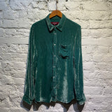 SIES MARJAN GREEN VELVET SHIRT