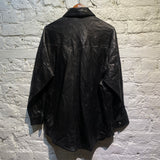 IRO BLACK LEATHER BUTTON UP SHIRT/OVERSHIRT