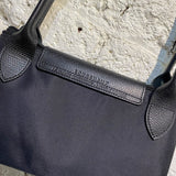LONGCHAMP BLACK NYLON/LEATHER FOLD OUT BAG