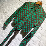 JEAN PAUL GAULTIER JUNIOR GREEN/BROWN TIE UP TOP