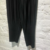 ISSEY MIYAKE HOMME PLISSE BLACK CROPPED TROUSERS