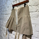OLUBIYI THOMAS BEIGE/CREAM CORD/RAG MINI SKIRT
