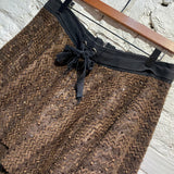 OLUBIYI THOMAS BROWN KNIT SEQUINS SKIRT